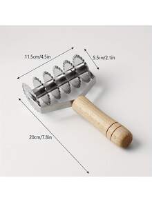 Máy cắt bột bánh pizza 6 bánh, dụng cụ cắt bánh lăn dạng lưới có tay cầm bằng gỗ để nướng bánh - Nhiều màu - Xem 2