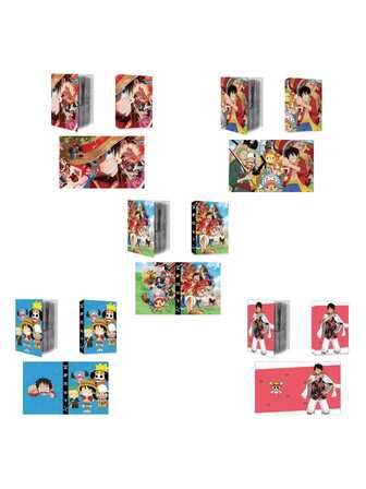 ONE PIECE 全新海贼王120张卡牌游戏卡册 VMAX 游戏卡牌收藏玩具礼品卡册，海贼王卡牌，相册，卡片书（一个卡袋可容纳两张卡牌）