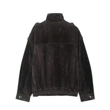 DEEKA Autumn/Winter New Arrival Women's Fashion Suede-Feel Leather Jacket, European And American Style Spring - Maroon - View 2