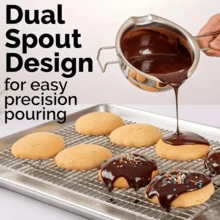 1个多功能不锈钢双层烘焙加热锅 - 稳固底座和圆边设计，双层防水熔化碗（400毫升），均匀熔化不粘锅，易于清洁表面，可用洗碗机清洗 - 彩色 - 查看 11