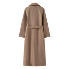 Seelio Autumn/Winter New Women's Fashion Classic Double-Breasted Windbreaker Coat Woolen Overcoat