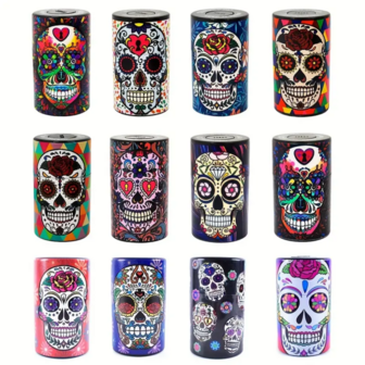 1 pieza Frasco sellado a prueba de olores con diseño de calavera, estuche portátil hermético para almacenamiento de hierbas y tabaco, caja para especias y hierbas de cocina, accesorios para fumar, regalo de Halloween.