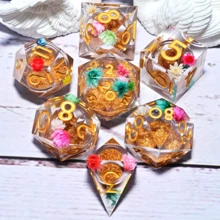 7 件树脂角色扮演游戏骰子套装 - 多面骰子，适用于桌游、角色扮演游戏和节日礼物（圣诞节/感恩节/斋月/复活节） - 彩色 - 查看 15