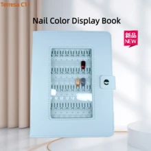 150 piezas Libro de exhibición de esmalte de uñas removible - Tarjeta de color de gel de plástico. Álbum de hojas sueltas desmontable para almacenar y exhibir esmalte de uñas de gel. Instalación fácil, sin necesidad de pegamento: Nuestro álbum de tarjetas de color de esmalte de uñas de 120 colores adopta un diseño de hebilla de tarjeta fija, simplemente inserte la tarjeta de placa de uñas de repuesto, estable y , no se caerá. - transparente - Ver 1