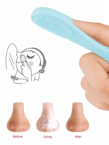 RANCAI 1Pc Silicone Face Brush, Soft Facial Friendly Skin Cleansing Scrub Scrubber With Wand For Blackheads Exfoliating