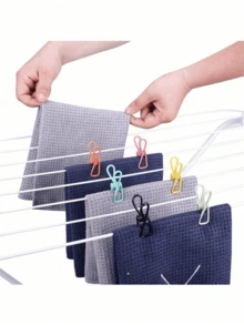 20/10个装薯片夹 - 多功能PVC涂层钢夹，用于密封食品包装、薯片袋、衣物和纸张 - 20/10个装（颜色随机）。适用于西裤、鞋子、牛仔裤、靴子、裙子、沙滩装、春季简约风和夏季上衣。 - 彩色 - 查看 11