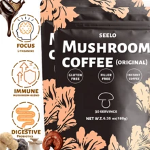 6.34oz Cocoa-Flavored Mushroom Coffee Powder, Mushroom Mixture, Low Caffeine - Mushroom Coffee (6.34oz) - View 1