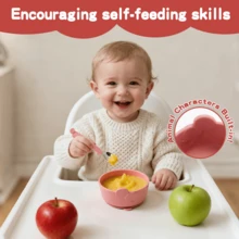 Set di 3 ciotole per bambini in silicone a forma di tartaruga, adatto dai 6 mesi in su! Base antitippo con ventosa + design anti-perdite + cucchiaio in acciaio inossidabile 304 da 120 mm! Ciotole con motivi animali carini con manici e lavabili in lavastoviglie. Soluzione perfetta per l'alimentazione dei bambini per genitori europei e famiglie halal nel Medio Oriente e Nord Africa! Confezione regalo ideale per i moderni mamma e papà!