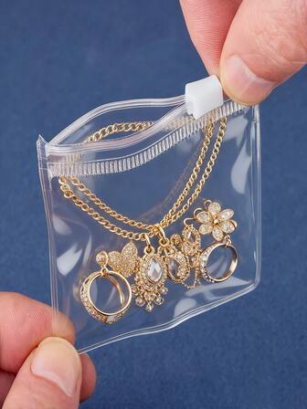 5/10pcs Transparent PVC Jewelry Organizer Bags, Jewelry, Accessories, Collectibles Storage Pouches