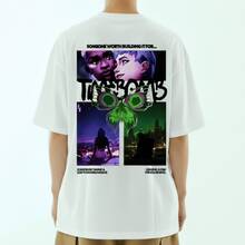 Arcane Jinx And Ekko Timebomb Oversized T-Shirt, Geek Series, 100% Cotton - 白色 - 查看 3