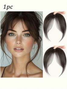 3D Natural Side Bangs Wig, Lightweight Clip-On Bangs With Sideburns, Elegant & Natural Looking Women Hairpiece, Hair Accessories - Multicolor - View 10