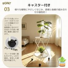ホワイト プランタースタンド フラワーラック 2段 植物用 盆栽用 キャスター付き 室内 花台 2段 スリム 玄関 スチール プランター台 ガーデンスタンド ガーデンラック - ホワイト + スチール + モダン1 - チェックする 8