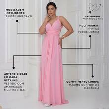 Long Dress Multi-Shapes Tie Bridesmaid Wedding Bride Graduation Various Shapes Feminine Party Glamour - 淺粉色 - 查看 4