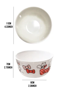Ceramiczna głęboka miska premium z motywem Hello Kitty, idealna na śniadanie, lunch i kolację, stylowy i praktyczny design, odpowiednia do użytku domowego i biurowego, idealny prezent dla miłośników kotów, zwiększa rozpoznawalność produktu, popularny artykuł kuchenny