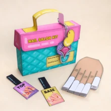 儿童美甲沙龙贴纸DIY模拟家政剪贴簿套装DIY安静书材料（非成品，需要手工裁剪和组装） - 彩色 - 查看 9