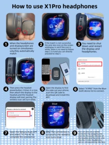 AI Translation Wireless Headphones With Magnetic Movable LCD Touch Screen, Foldable&Retractable Translator Headphones Headset Real Time 115 Language, BT6.0, Control Phone Photo Taking, Flashlight, Alarm Setting, Voice Recording, Support AUX Wired Connection, Suitable For Meeting, Studying, Travelling, Etc. - 黑色 - 查看 11