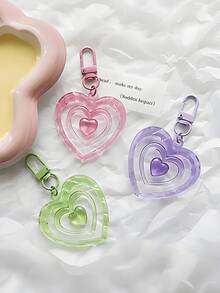 6 piezas - Llavero con forma de corazón de acrílico, llavero con forma de corazón como regalo de boda, llavero de liberación rápida de acrílico, llavero colgante con forma de corazón hueco y colorido, adecuado para regalos de pareja y amigos, colgante decorativo de color caramelo, boda, Día de la Madre, cumpleaños, fiesta de solteros, Acción de Gracias, regalo de fiesta, bolsas y mochilas (color aleatorio) - Multicolor - Ver 3