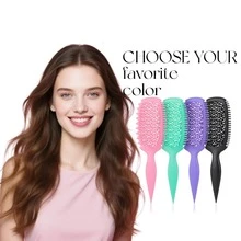 Cepillo para cabello rizado, peine para rizos, cepillo de pelo con ventilación para desenredar, adecuado para todo tipo de rizos, para dar forma y definir los rizos de mujeres y hombres con menos tirones - Multicolor - Ver 6