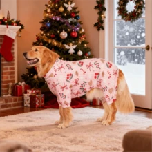 圣诞狗狗睡衣，搞笑圣诞狗狗服装，圣诞小狗睡衣，圣诞小狗衣服，狗狗毛衣，小狗圣诞礼物，狗狗服装，狗狗衣服，小型犬、中型犬、大型犬睡衣，超柔软有弹性，全身印花圣诞图案，S-6XL