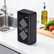 LED大屏幕显示，便携式数字秒表，带磁性底座，自律倒计时器，静音计时器，多功能计时器，适用于健身、瑜伽、跑步、学习，是运动员、专业人士和学生的理想礼物，也是圣诞节、万圣节和生日的完美选择。 - 黑色 - 查看 1