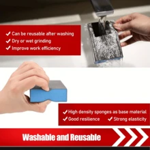 7-Piece Sanding Block Set With Sandpaper And Sponge: Washable, Reusable, Sandpaper And High-Density Sponge. Multiple Grit Options, From 60 To 280. Ideal For Ultra-Fine Sanding/Polishing Of Wood, Metal, Stainless Steel, Furniture, And Drywall. A Versatile Tool For Removing Rust And Scale. The Perfect Gift For DIY Enthusiasts! - Multicolor - View 8