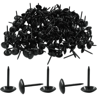 200 Pcs Black Upholstery Tacks  Furniture, Metal Thumb Tacks Antique Upholstery Nails  Drative ( X 13mm)