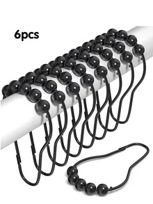 12pcs Shower Curtain Hooks, Rust-Proof Shower Curtain Rings, Easy To Install, Anti-Slip Ball Bearing Design, Smooth Sliding - Rust-Proof Safety Lock, Used For Hanging Bathroom Shower Curtains. - Multicolor - View 7