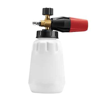 Vaso per schiuma ad alta pressione con bocca larga, vaso per schiuma idropulitrice con bottiglia da 1000 ml, attacco rapido da 1/4"