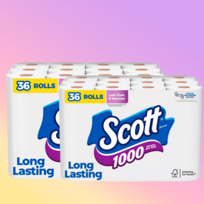 Scott 1000 1-Ply Septic- Toilet Paper - 4/12/18/36 Rolls | 1000 Sheets Per Roll, 2X Longer Lasting| Clog-Free Technology, 10X Faster Dissolving*, 100% Septic- & Low-Flow Toilet Compatible | America's #1 Toilet Paper Brand