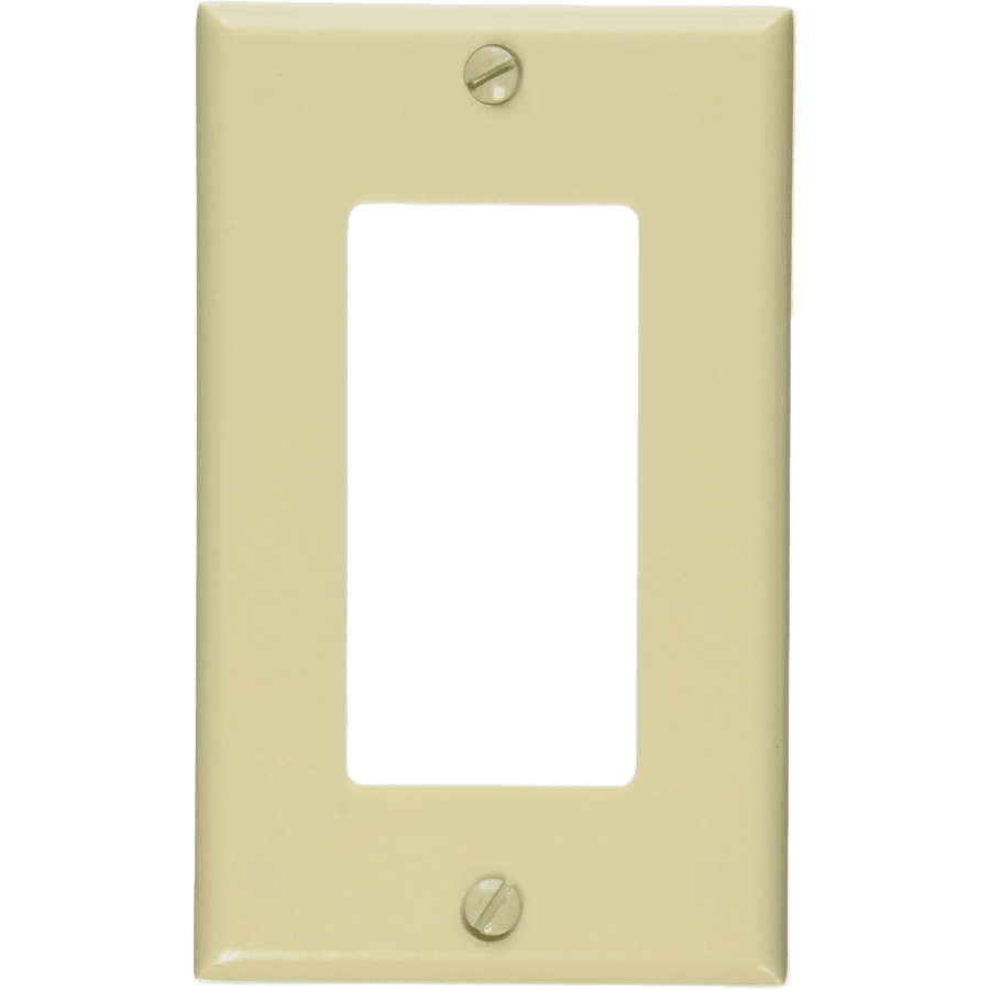 Placa de pared de 1 gang para dispositivo GFCI, tamaño estándar, montaje empotrado, 80401-I, color marfil