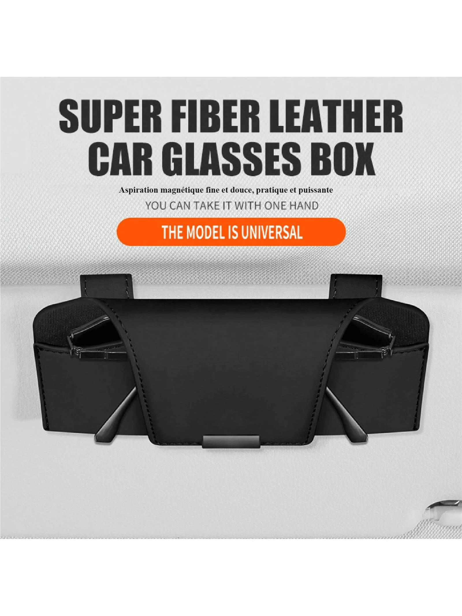 Brillenetui Sonnenschutz Aufbewahrung Magnetische Saugbrille Autozubehör Tragbare Brillenaufbewahrung Clip - Schwarz - Übersicht 1