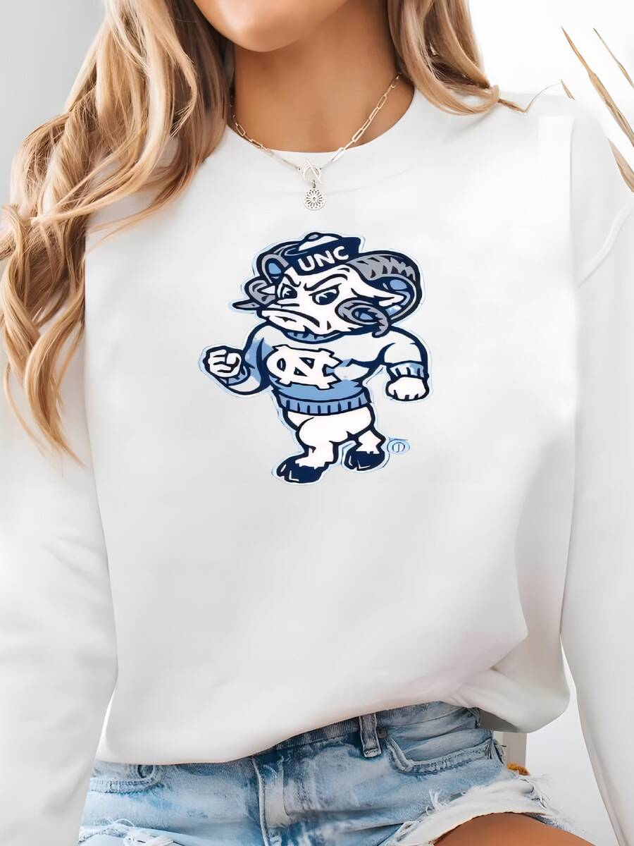 Official Licensed University Of North Carolina Fce Fabric-Unc Tarheels College Patch Fce Sold By The Yard Sweatshirt - trắng - Xem 1