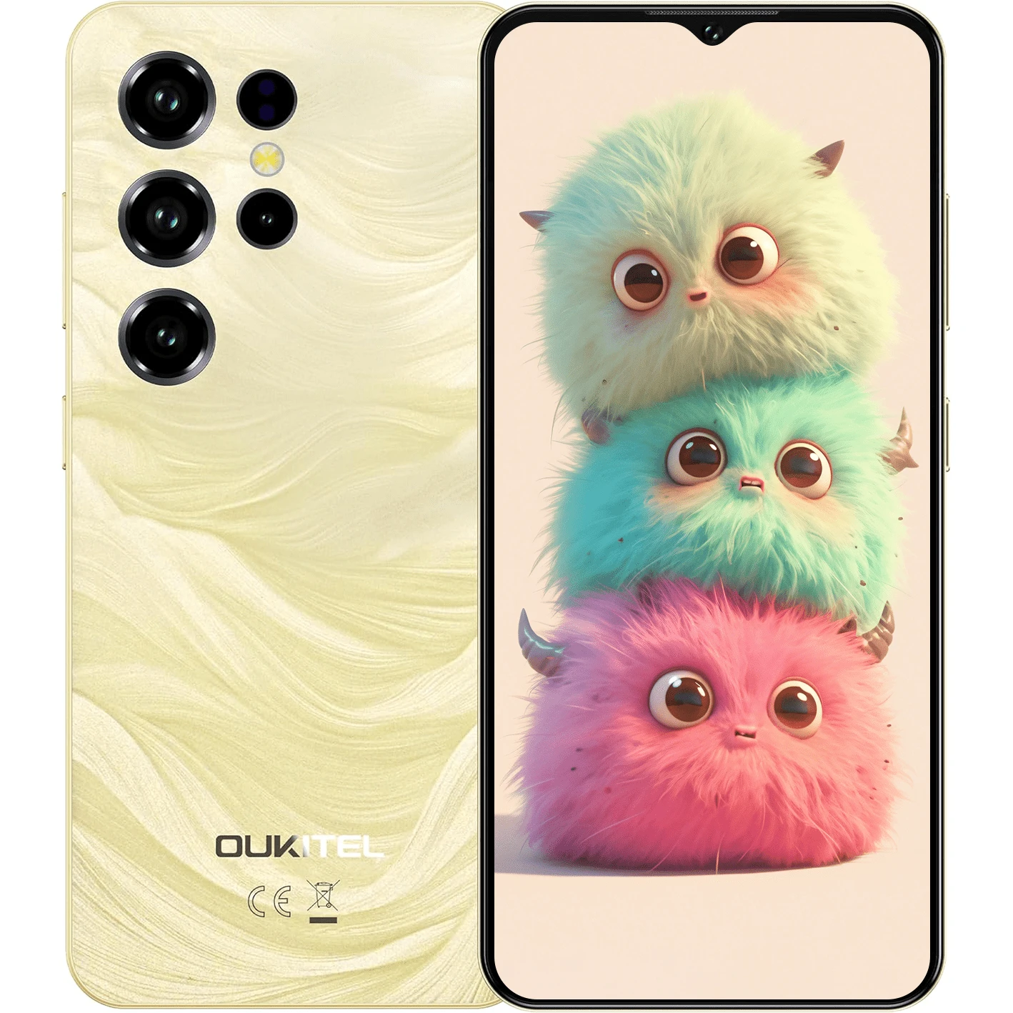 OUKITEL C2 Android 14 手机解锁 2025-16GB+64GB，6.52 英寸水滴屏，5150mAh 电池智能手机，八核 13MP 摄像头，指纹/3.5mm 插孔/GPS - 金色 - 查看 1