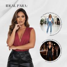 Women's Deep V Neckline Blouse Swimsuit Thick Strap Tank Top Casual Elegant Basic Foreign Fashion Summer - Màu Hồng  Dưa hấu - Xem 5