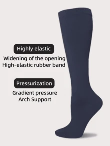 6Pairs Copper Ion Sports Compression Socks Men Women Cycling Football Pressure Socks Basketball Socks Protection Solid Color Long Socks - 彩色 - 查看 5