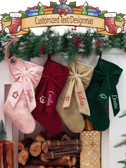 Customized Personalized Christmas Stockings, Customized Christmas Tree Socks, Customized Personalized Red Claw Stockings, Christmas Decorative Sock Gifts, Customized Red Christmas Socks, Customized Christmas Fabric Gifts, Surprise Gift Stockings, Customized Gift Christmas Stockings, Family Christmas Socks, Christmas Gifts