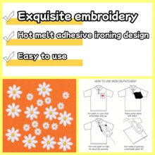 多色雏菊花 20PCS/40PC 不同规格 简约多用途小雏菊花热熔胶刺绣布贴，适用于背包、夹克、帽子 - 耐用缝线，新颖贴片，DIY 手工艺品。 - 彩色 - 查看 6