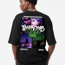 Camiseta Oversized Arcane Jinx E Ekko Timebomb Série Geek Camisa 100% Algodão
