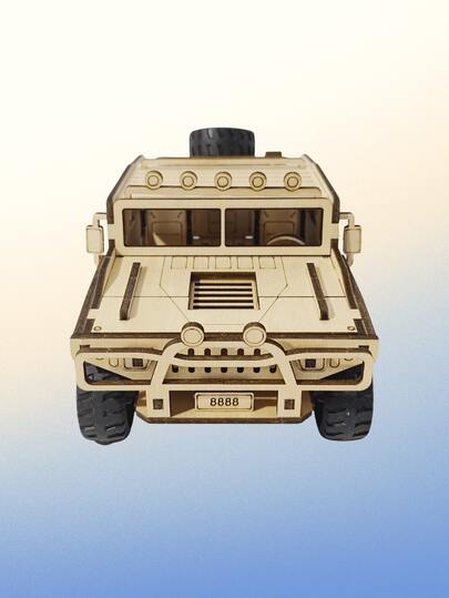 1 pieza Mesa de rompecabezas de madera, diseño simple e interesante de vehículo todoterreno