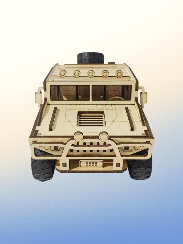 1pc Wooden Puzzle Table, Simple & Interesting Off-Road Vehicle Design