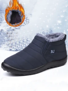 Unisex Versatile Short Boots, New Winter Shoes, Winter Snow Boots, Thickened Boots, Fashionable Men And Women Boots - Navy Blue - View 13