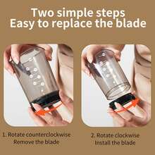 Vaso multifuncional para cortar verduras, champiñones, huevos y fresas - Picadora de alimentos de plástico resistente con tapa de , utensilio de cocina manual, preparación rápida de comidas, apto para lavavajillas - Ideal para cocinas domésticas y profesionales, corta verduras, fácil de guardar, cuchillas afiladas, esencial para madres ocupadas - Negro - Ver 10