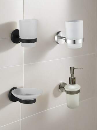 Stainless Steel Soap Dish, Wall-Mounted Soap Dispenser, Shower Gel Dispenser Bottle, Hand Sanitizer Bottle, Bathroom Storage Hanger, 1 Piece.