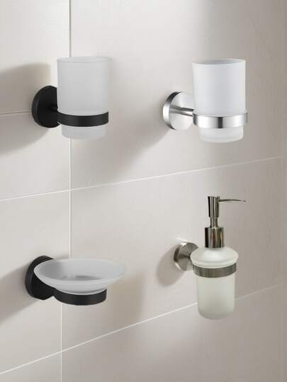 Jabonera de acero inoxidable, dispensador de jabón montado en la pared, botella dispensadora de gel de ducha, botella de desinfectante de manos, percha de almacenamiento para baño, 1 pieza.