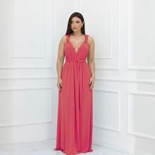 Women's Long Dress Various Ways To Wear Infinity Tie Party Graduation Wedding Baptism - 西瓜粉 - 查看 1