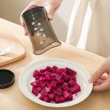 Vaso multifuncional para cortar verduras, champiñones, huevos y fresas - Picadora de alimentos de plástico resistente con tapa de , utensilio de cocina manual, preparación rápida de comidas, apto para lavavajillas - Ideal para cocinas domésticas y profesionales, corta verduras, fácil de guardar, cuchillas afiladas, esencial para madres ocupadas - Negro - Ver 8