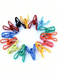 20/10个装薯片夹 - 多功能PVC涂层钢夹，用于密封食品包装、薯片袋、衣物和纸张 - 20/10个装（颜色随机）。适用于西裤、鞋子、牛仔裤、靴子、裙子、沙滩装、春季简约风和夏季上衣。 - 彩色 - 查看 2