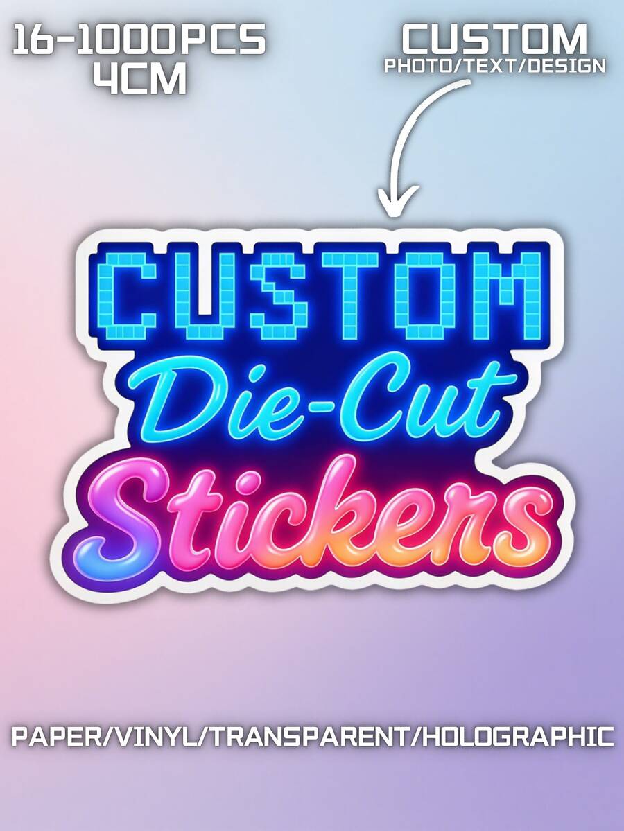 Naklejki wycinane na zamówienie, personalizowane etykiety winylowe z nadrukiem fotograficznym, wodoodporne naklejki DIY na laptopy, butelki, albumy, dzienniki, kubki, pudełka prezentowe i dekoracje imprezowe, dostępne w przezroczystych materiałach holograficznych, z możliwością personalizacji kształtu, logo i obrazu, idealne na prezenty biznesowe, weselne, urodzinowe i świąteczne, naklejki na jesienne święta, Halloween, Święto Dziękczynienia, Boże Narodzenie i Nowy Rok