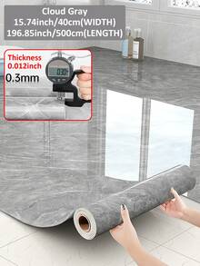 全新浴室防水地板贴纸 - 自粘防滑乙烯基瓷砖（30秒DIY升级！防霉防刮）15.7英寸 X 196.8英寸