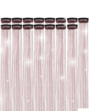 6pcs Shiny Hair Clips, 23.6 Inch Sequin Hair Extensions Clips, Heat Resistant Glitter Hair Accessories, For Women (Red) - Red - View 20